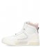Shabbies  Mid Top Sneaker Printed Leather Soft Nappa And Suede White Rose (3049)